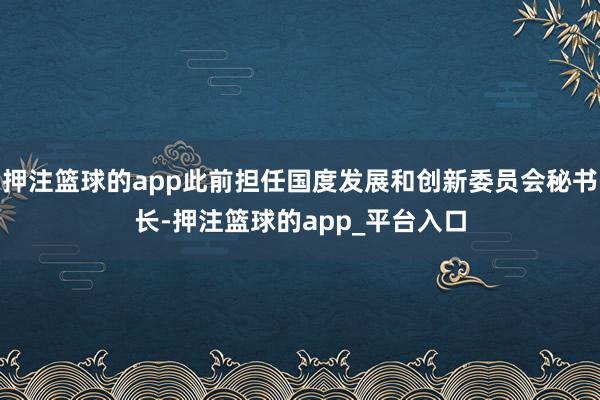 押注篮球的app此前担任国度发展和创新委员会秘书长-押注篮球的app_平台入口