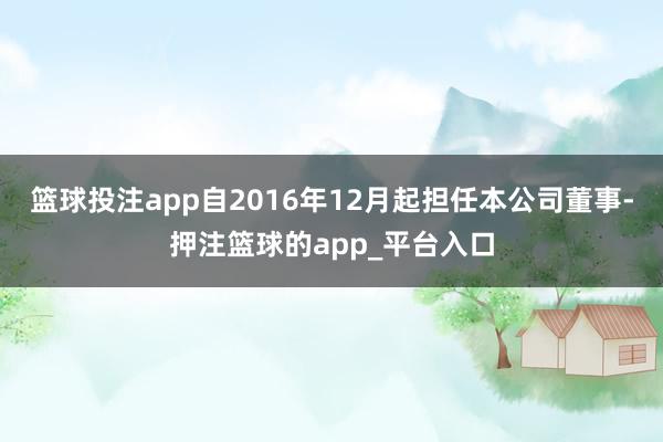 篮球投注app自2016年12月起担任本公司董事-押注篮球的app_平台入口